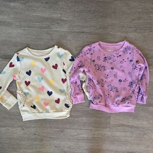 Garanimals Girls Heart & Unicorn Sweatshirt Set - Purple & Cream